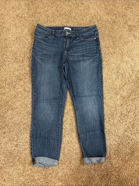 LC Lauren Conrad Dark Blue Cuffed Ankle Jeans